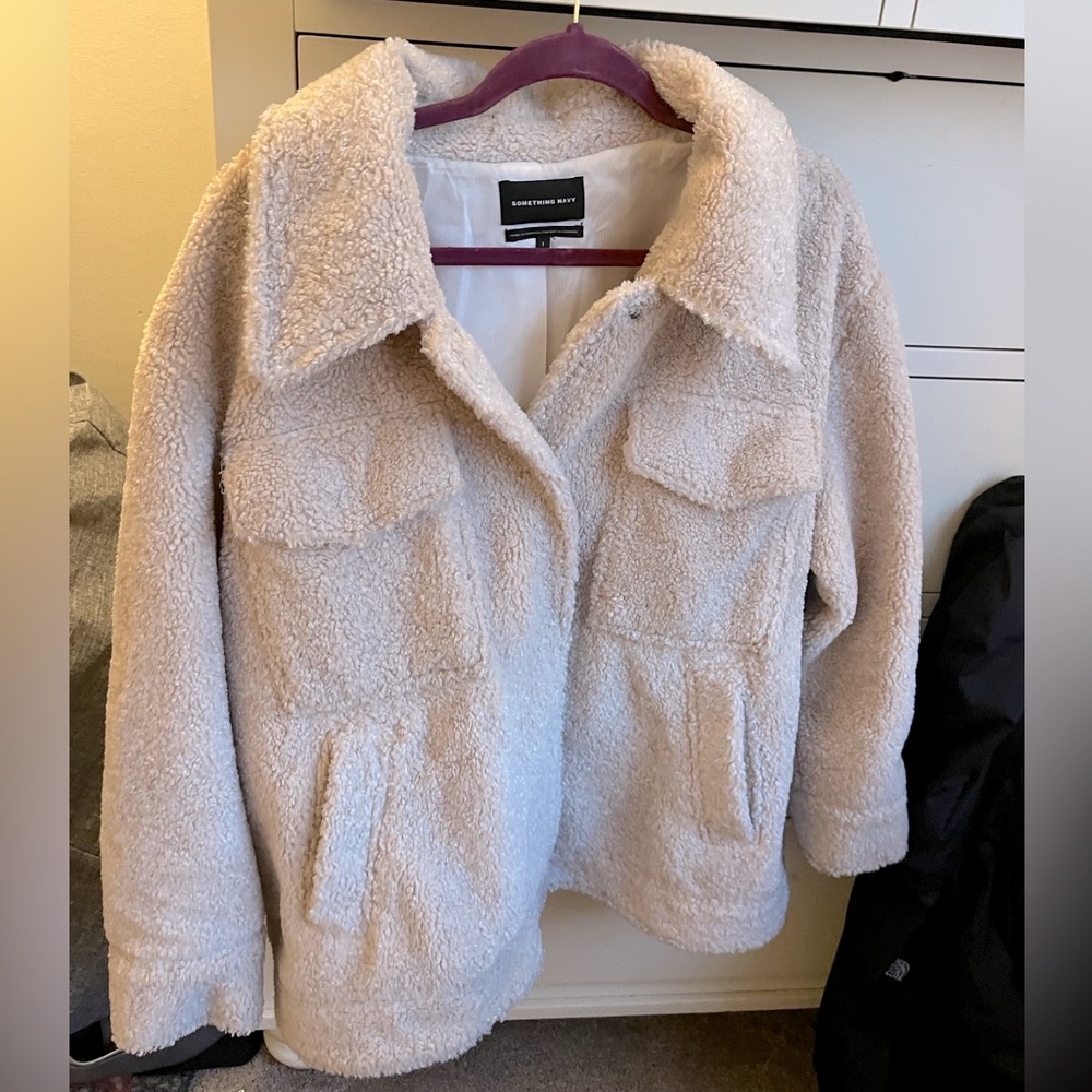 Something Navy Sherpa Coat